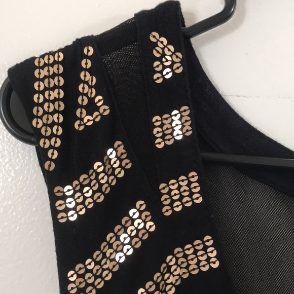 Express Gold Sequin Embellished Mini Dress - Picture 3 of 5